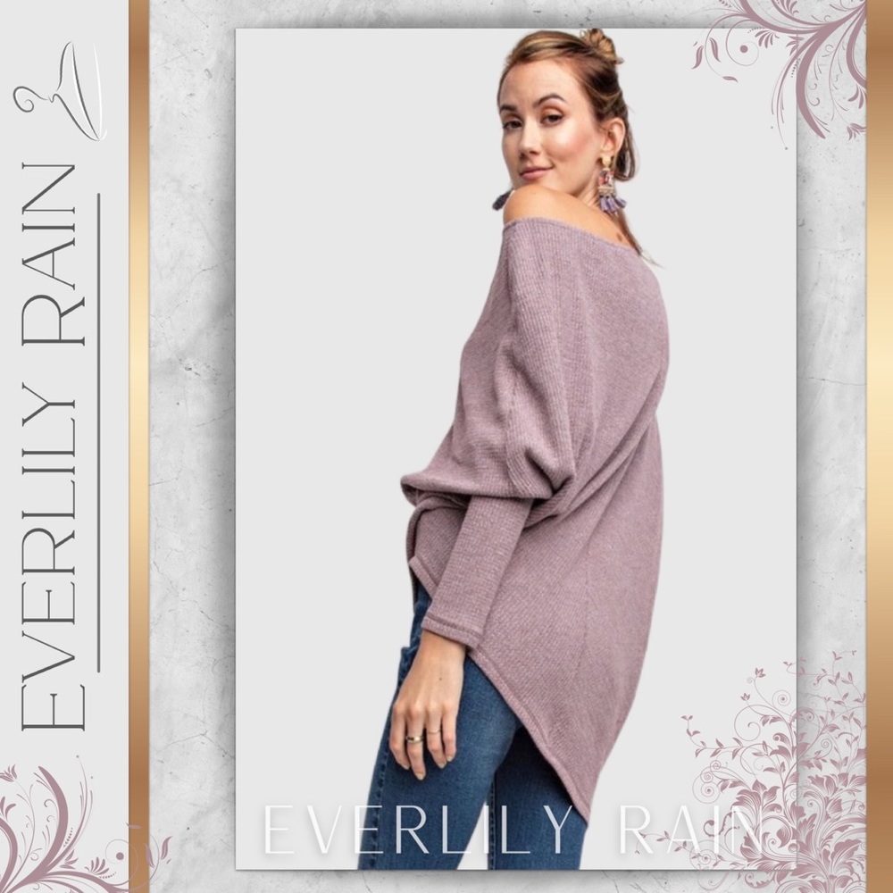 LAST ONE! Soft Brushed Off Shoulder Sweater - Picture 3 of 6